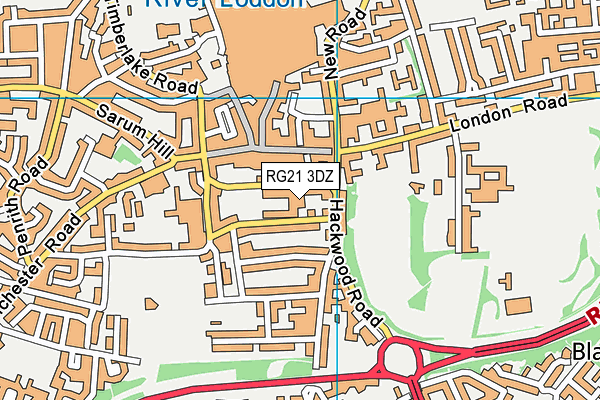 RG21 3DZ map - OS VectorMap District (Ordnance Survey)