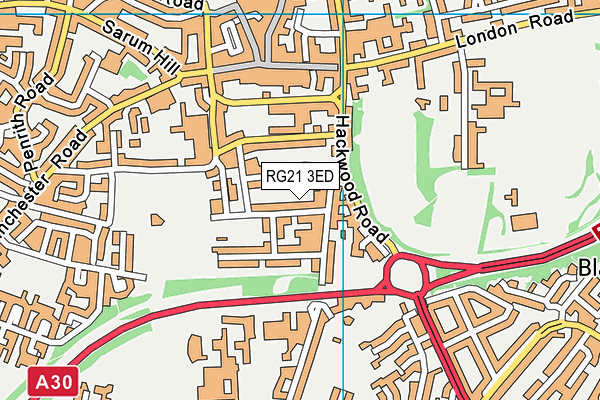 RG21 3ED map - OS VectorMap District (Ordnance Survey)