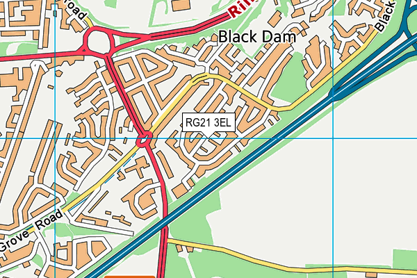 RG21 3EL map - OS VectorMap District (Ordnance Survey)