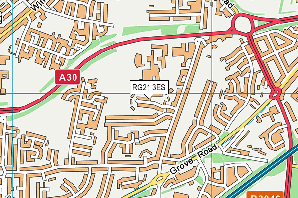 RG21 3ES map - OS VectorMap District (Ordnance Survey)