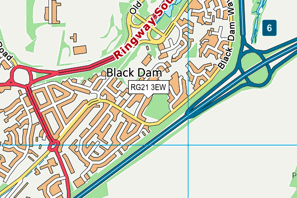 RG21 3EW map - OS VectorMap District (Ordnance Survey)