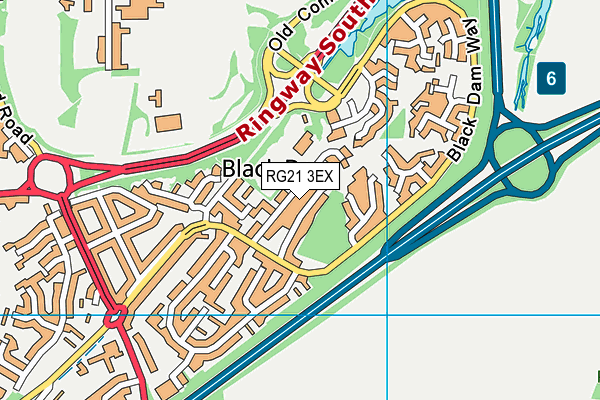 RG21 3EX map - OS VectorMap District (Ordnance Survey)