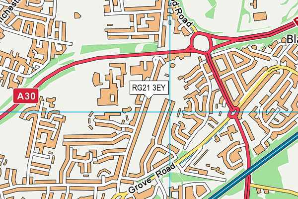 RG21 3EY map - OS VectorMap District (Ordnance Survey)