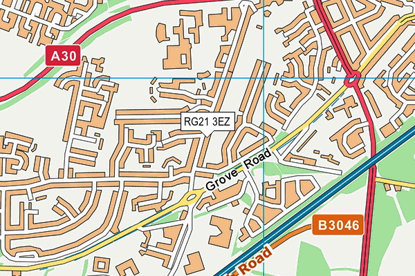 RG21 3EZ map - OS VectorMap District (Ordnance Survey)