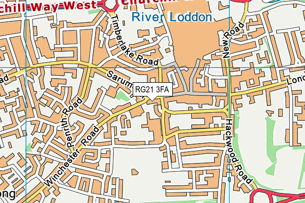 RG21 3FA map - OS VectorMap District (Ordnance Survey)
