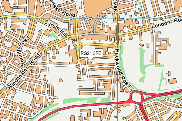 RG21 3FE map - OS VectorMap District (Ordnance Survey)