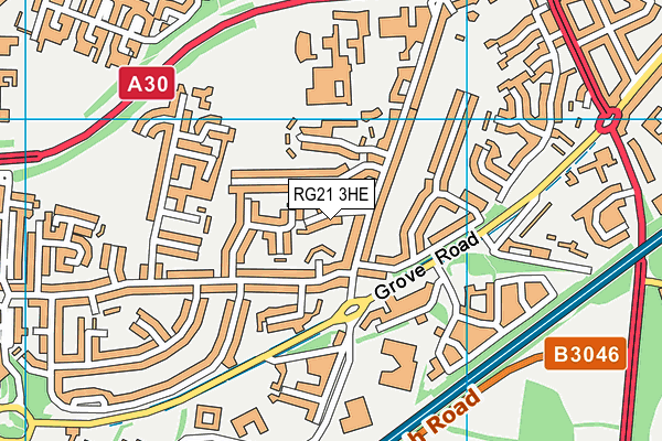 RG21 3HE map - OS VectorMap District (Ordnance Survey)