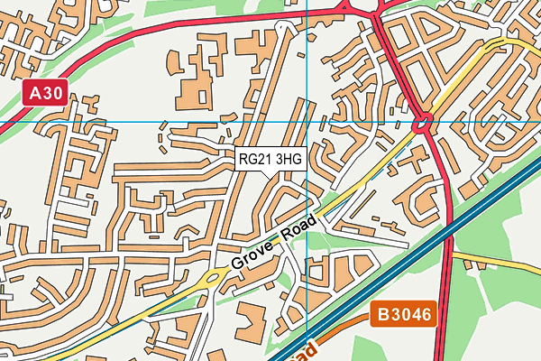 RG21 3HG map - OS VectorMap District (Ordnance Survey)