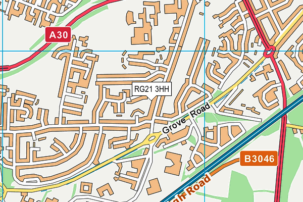 RG21 3HH map - OS VectorMap District (Ordnance Survey)