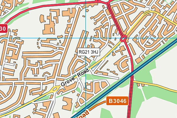 RG21 3HJ map - OS VectorMap District (Ordnance Survey)