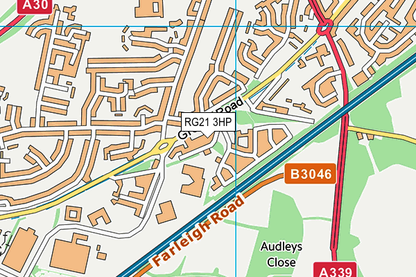 RG21 3HP map - OS VectorMap District (Ordnance Survey)