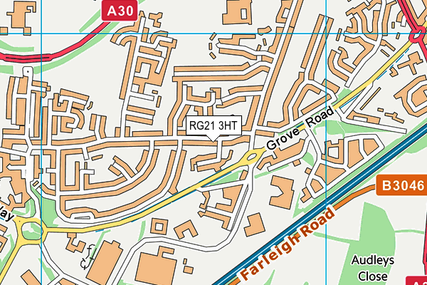 RG21 3HT map - OS VectorMap District (Ordnance Survey)