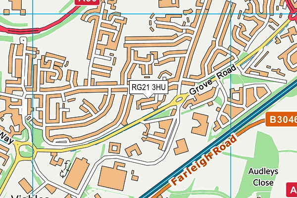 RG21 3HU map - OS VectorMap District (Ordnance Survey)