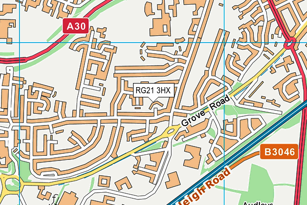 RG21 3HX map - OS VectorMap District (Ordnance Survey)