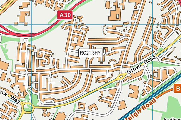 RG21 3HY map - OS VectorMap District (Ordnance Survey)
