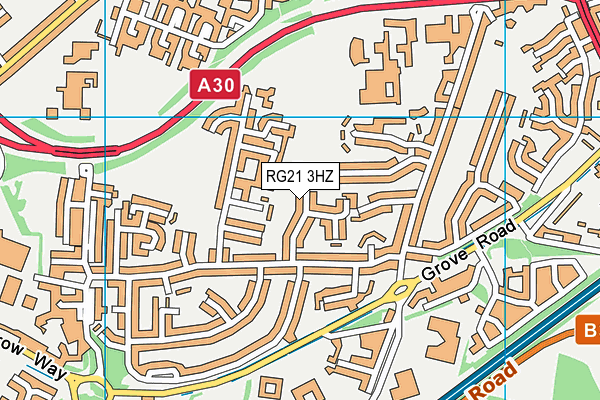 RG21 3HZ map - OS VectorMap District (Ordnance Survey)