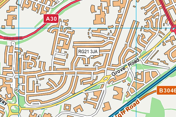 RG21 3JA map - OS VectorMap District (Ordnance Survey)