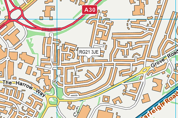 RG21 3JE map - OS VectorMap District (Ordnance Survey)