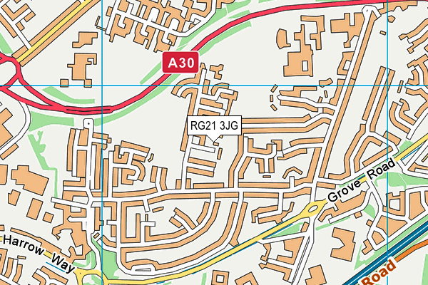 RG21 3JG map - OS VectorMap District (Ordnance Survey)