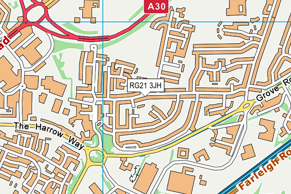 RG21 3JH map - OS VectorMap District (Ordnance Survey)