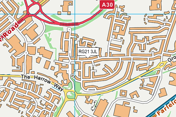 RG21 3JL map - OS VectorMap District (Ordnance Survey)