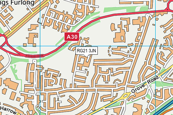RG21 3JN map - OS VectorMap District (Ordnance Survey)