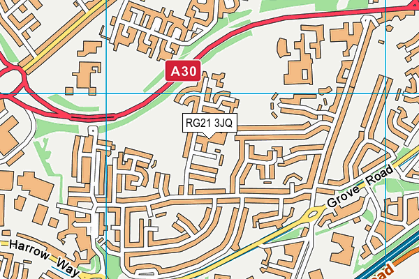 RG21 3JQ map - OS VectorMap District (Ordnance Survey)