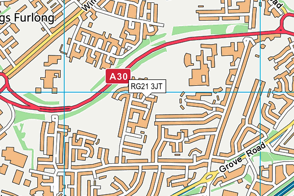 RG21 3JT map - OS VectorMap District (Ordnance Survey)