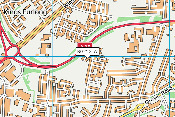 RG21 3JW map - OS VectorMap District (Ordnance Survey)