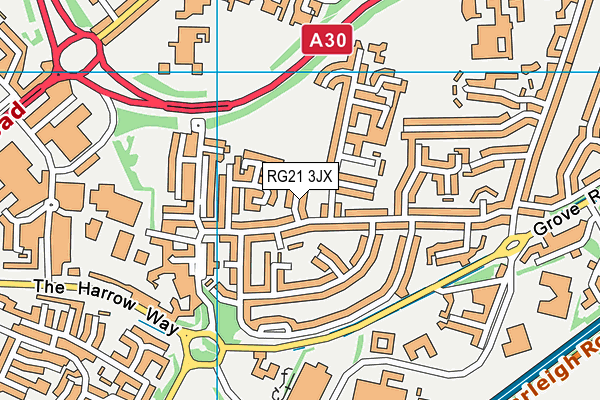 RG21 3JX map - OS VectorMap District (Ordnance Survey)