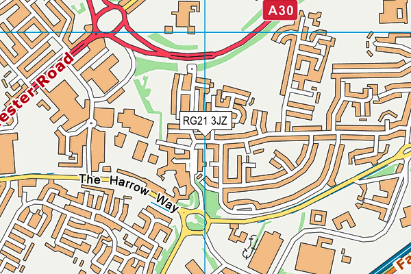 RG21 3JZ map - OS VectorMap District (Ordnance Survey)