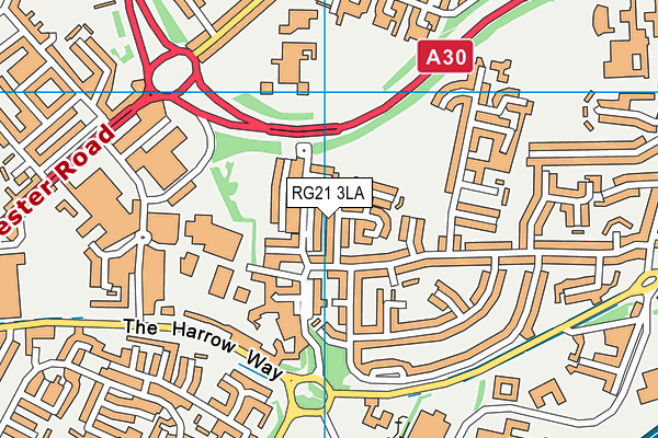 RG21 3LA map - OS VectorMap District (Ordnance Survey)