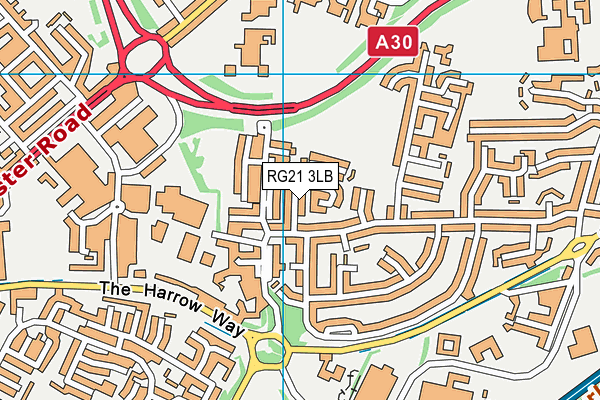 RG21 3LB map - OS VectorMap District (Ordnance Survey)