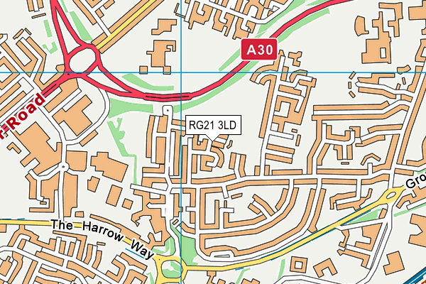 RG21 3LD map - OS VectorMap District (Ordnance Survey)