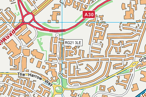 RG21 3LE map - OS VectorMap District (Ordnance Survey)