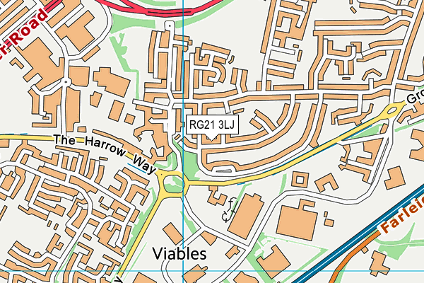 RG21 3LJ map - OS VectorMap District (Ordnance Survey)