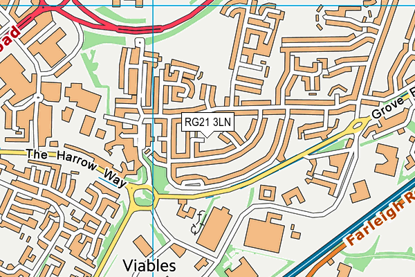 RG21 3LN map - OS VectorMap District (Ordnance Survey)