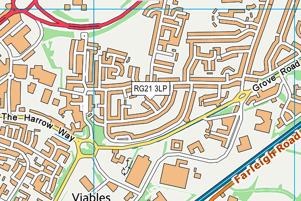 RG21 3LP map - OS VectorMap District (Ordnance Survey)