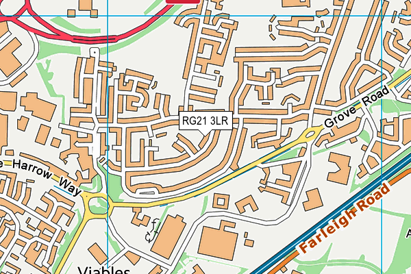 RG21 3LR map - OS VectorMap District (Ordnance Survey)