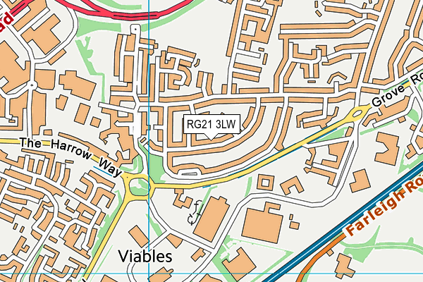 RG21 3LW map - OS VectorMap District (Ordnance Survey)
