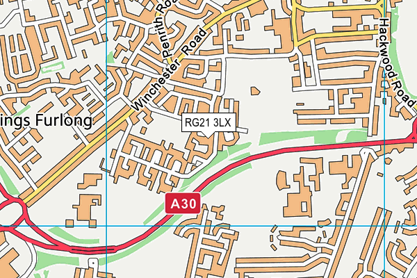 RG21 3LX map - OS VectorMap District (Ordnance Survey)