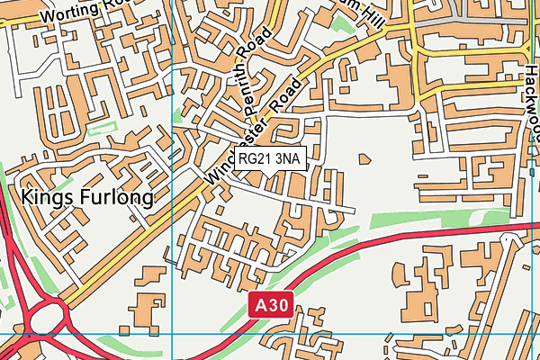 RG21 3NA map - OS VectorMap District (Ordnance Survey)