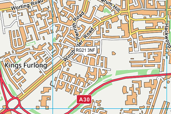 RG21 3NF map - OS VectorMap District (Ordnance Survey)