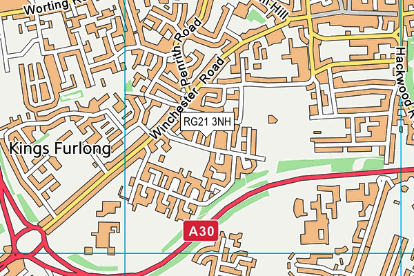 RG21 3NH map - OS VectorMap District (Ordnance Survey)