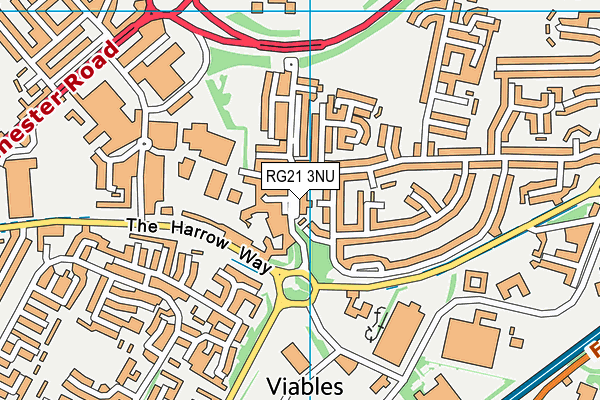 RG21 3NU map - OS VectorMap District (Ordnance Survey)