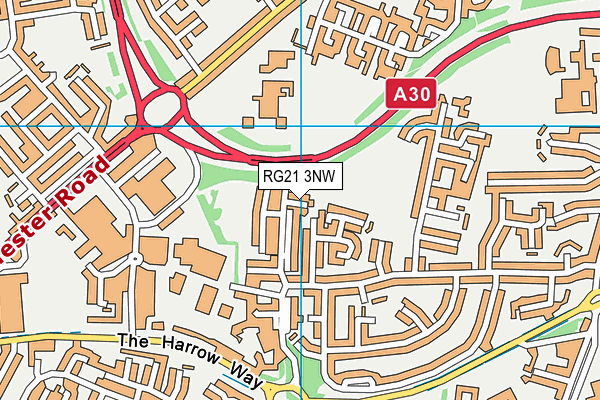 RG21 3NW map - OS VectorMap District (Ordnance Survey)