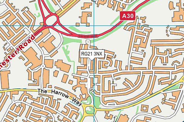 RG21 3NX map - OS VectorMap District (Ordnance Survey)