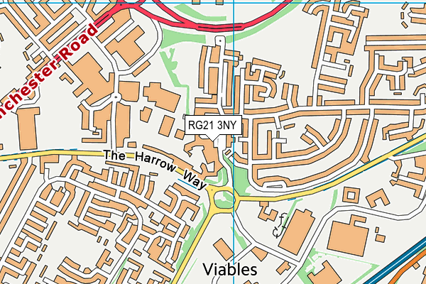 RG21 3NY map - OS VectorMap District (Ordnance Survey)