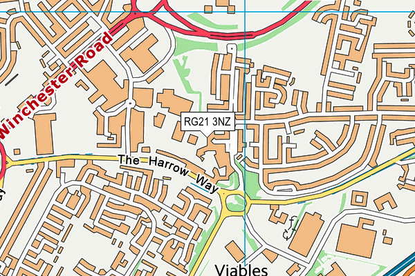 RG21 3NZ map - OS VectorMap District (Ordnance Survey)