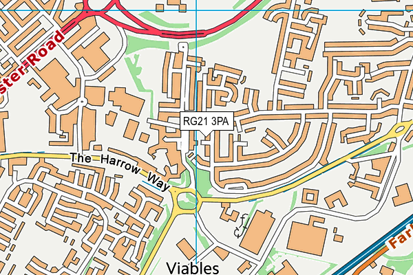 RG21 3PA map - OS VectorMap District (Ordnance Survey)